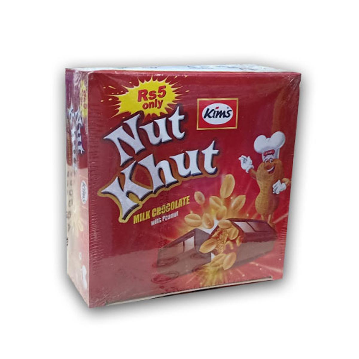 Kims - Nut Khut Chocolate With Peanut -  1Box in 30 Bars