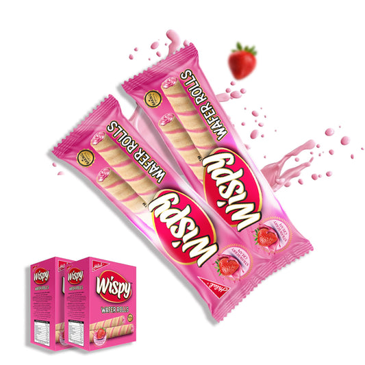 Wispy Wafer Rolls ( Strawberry) 24Pc/Box